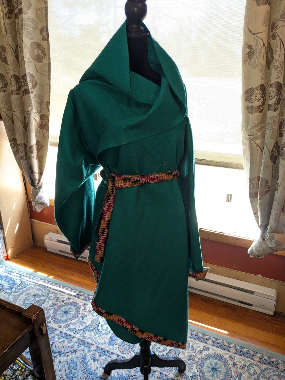 Julahas Plus Sized Felted Cocoon Coat In Sea Green
